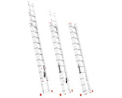 Лестница алюминиевая 3-х секционная универсальная раскладная 3x12 ступ. 7,89 м INTERTOOL LT-0312-foto3