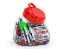 Мини-маркеры перманентные цветные, L= 93 мм, 80 шт/упак. (черный, синий, зеленый, красный) INTERTOOL KT-5011-foto2