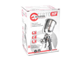 Пистолет покрасочный пневматический, форсунка 1,5 мм, В/Б металл, 600 мл, 3,5-5 бар INTERTOOL PT-0205-foto2