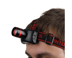 Фонарь налобный светодиодный сверхмощный, три режима работы, 3 Вт, батарейки 3 ААА INTERTOOL LB-0303-foto8