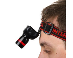 Фонарь налобный светодиодный сверхмощный, три режима работы, 3 Вт, батарейки 3 ААА INTERTOOL LB-0303-foto9