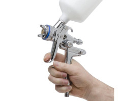 HVLP-II Профессиональный краскораспылитель 1,3 мм, HVLP-II, верхний пластиковый бачок 600 мл INTERTOOL PT-0105D-foto3