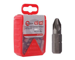 Комплект отверточных насадок PZ2 1/4"x 25 мм - 25 шт. INTERTOOL VT-5949