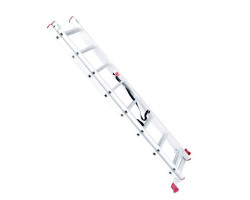 Лестница алюминиевая 2-х секционная универсальная раскладная 2x8 ступ. 3,69 м INTERTOOL LT-0208-foto2