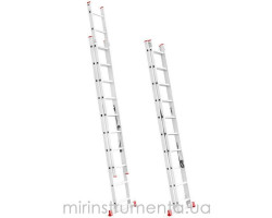 Лестница алюминиевая 2-х секционная универсальная раскладная 2x10 ступ. 4,81 м INTERTOOL LT-0210-foto2