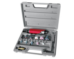 Шлифмашина пневматическая в чемодане 1/4" мини + набор шлифовальных камней 10ед. INTERTOOL PT-1003-foto2