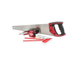 Набор инструмента столярный 6 ед. (ножовка, нож, карандаши, рулетка, угольник) INTERTOOL HT-3157-foto3