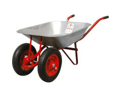 Тачка садово-строительная, 65 л., 140 кг, 2 пневмоколеса с подшипником 14" (3.50-8). INTERTOOL WB-0623-foto2