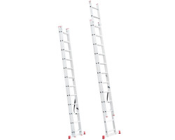 Лестница алюминиевая 2-х секционная универсальная раскладная 2x12 ступ. 5,93 м INTERTOOL LT-0212-foto2