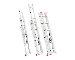 Лестница алюминиевая 3-х секционная универсальная раскладная 3x6 ступ. 3,41 м INTERTOOL LT-0306-foto3