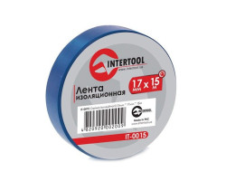 Лента изоляционная 0,15 мм x 17 мм x 15 м синяя INTERTOOL IT-0015