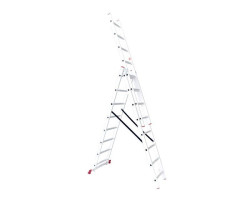 Лестница алюминиевая 3-х секционная универсальная раскладная 3x8 ступ. 5,09 м INTERTOOL LT-0308-foto2