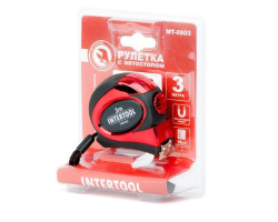Рулетка 3 м x 16 мм с автоматической блокировкой полотна, на зацепе полотна установлены магниты INTERTOOL MT-0803-foto3