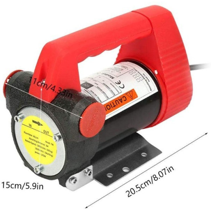 Насос REWOLT для перекачування дизеля 12в 50л/хв RE SL001-12V-foto3