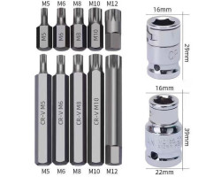 Набор бит с адаптерами 1/2&3/8 TORX, HEX, SPLINE 40ед. REWOLT T1347-foto2