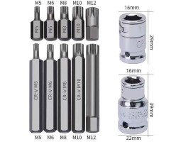 Набор бит с адаптерами 1/2&3/8 TORX, HEX, SPLINE 40ед. REWOLT T1347-foto2