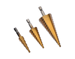 Набір свердел ступінчастих 3пр. (4-12, 4-20, 4-32мм), для отворів із кроковим конусом REWOLT T1635-foto2