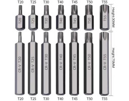 Набор бит с адаптерами 1/2&3/8 TORX, HEX, SPLINE 40ед. REWOLT T1347-foto4