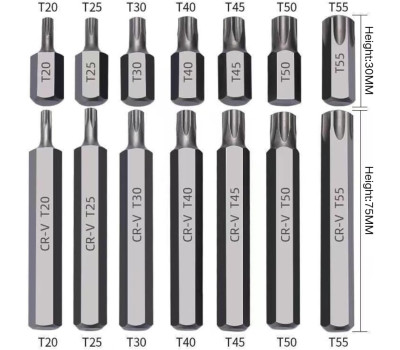 Набор бит с адаптерами 1/2&3/8 TORX, HEX, SPLINE 40ед. REWOLT T1347