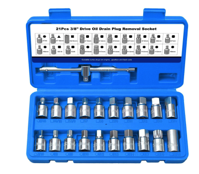 Набор головок для откручивания пробок масляного поддона 21 предмет REWOLT (T1586)