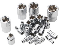 Набір торцевих головок E-Torx (E4–E24), 1/4", 3/8", 1/2", 14 од. REWOLT T1349-foto4